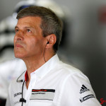 Abu Dhabi first 2015 Porsche 919 Hybrid test: A candid phoro of Fritz-Enzinger, LMP1 VP, during the 2015 Abu Dhabi testing of the 919 Hybrid. Source: Porsche AG