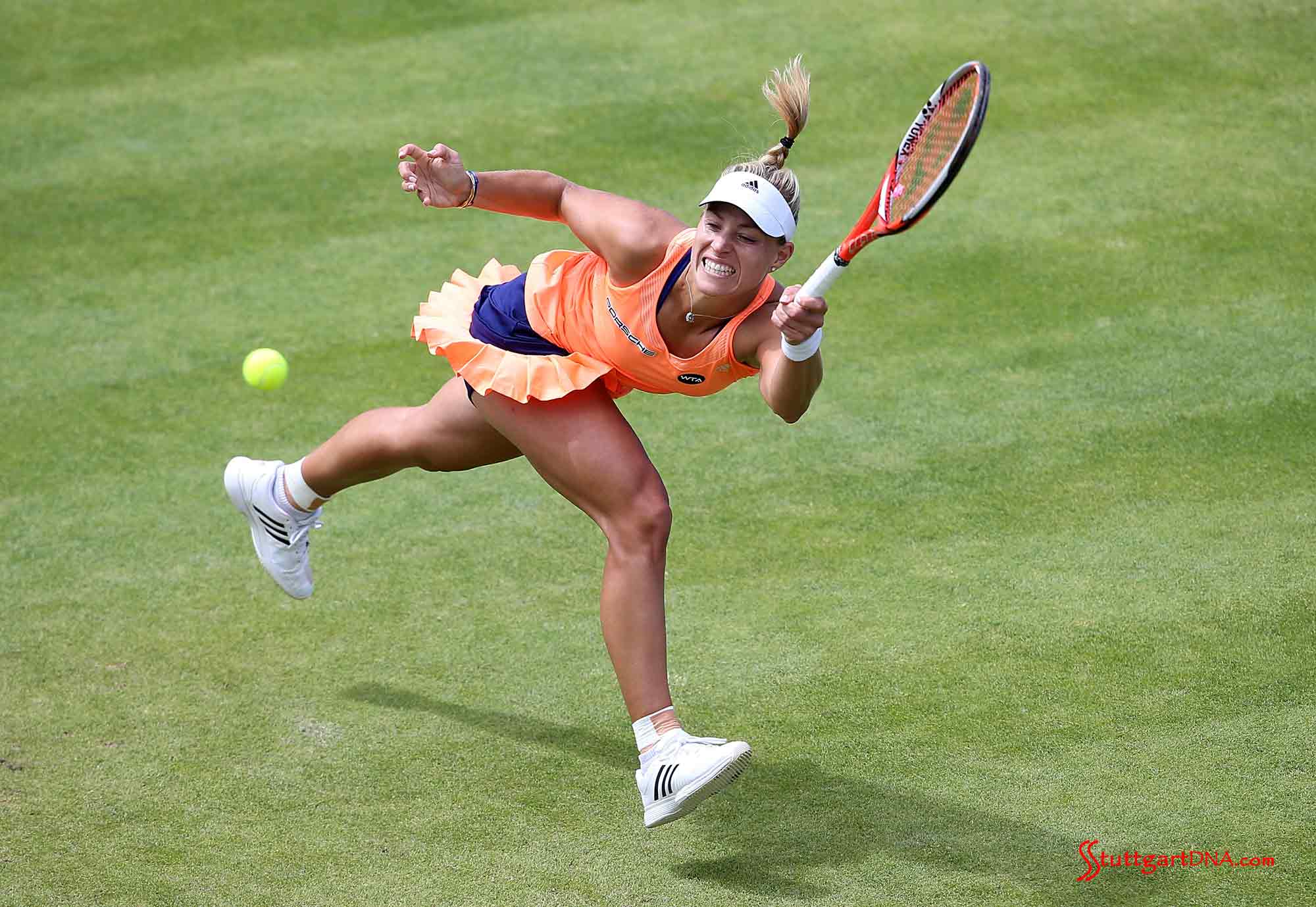 Angelique Kerber wins ahead of Wimbledon Angelique Kerber wins Birmingham! She's seen here on her way to the Birmingham win. Credit: Porsche AG