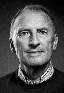 A black-&-white portrait of Manfred Jantke, former Head of Porsche Sports and PR, 1972-1991; pictured here for Magic Moments in Le Mans. Credit: Porsche AG