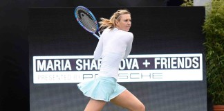 Maria Sharapova and Friends 2015 LA Event Maria Sharapova and Friends 2015 LA Event: Maria Sharapova on UCLA Tennis Center Court. Credit: Porsche AG