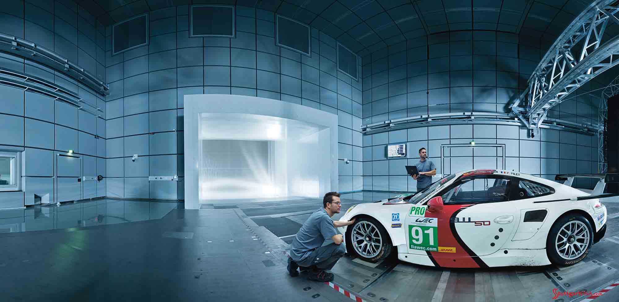 Credit: Porsche AG Porsche Weissach Development Center: Weissach interior and a WEC 911-50 RSR in for evaluation. Credit: Porsche AG