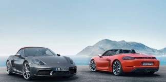 The new Porsche 718 Boxster The new Porsche 718 Boxster: Two 718 Boxsters at shore. Credit: Porsche AG