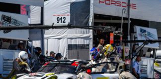 2016 Petit Le Mans: Porsche Works 911 RSR last race Porsche Works 911 RSR last race: Porsche No. 912 in 2016 Petit Le Mans Road Atlanta pits. Credit: PAG