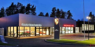 Porsche AG opens Son Norway Porsche Classic Center Porsche AG opens Son Norway Porsche Classic Center: Seen here is the Norway Classic Center night facade. Credit: Porsche AG