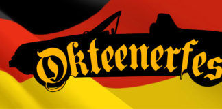 Porsche 914 Okteenerfest Porsche 914 Okteenerfest: Okteenerfest logo bearing a Porsche 194 in silhouette and the word Okteenerfest superimposed on it, all against a waving Germany flag.