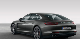 2017 Panamera and 2018 Panamera voluntary recall 2017 Panamera and 2018 Panamera voluntary recall: A dark-grey Panamera Turbo is seen here from the left rear in studio. Credit: Porsche AG.