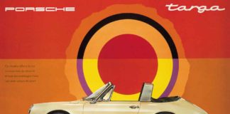 History of the Porsche Targa History of the Porsche Targa: Seen here is a French ad touting a yellow 1967 2.0L 911 Targa with its Targa top off and it flexible plastic window folded down. Credit: Porsche AG