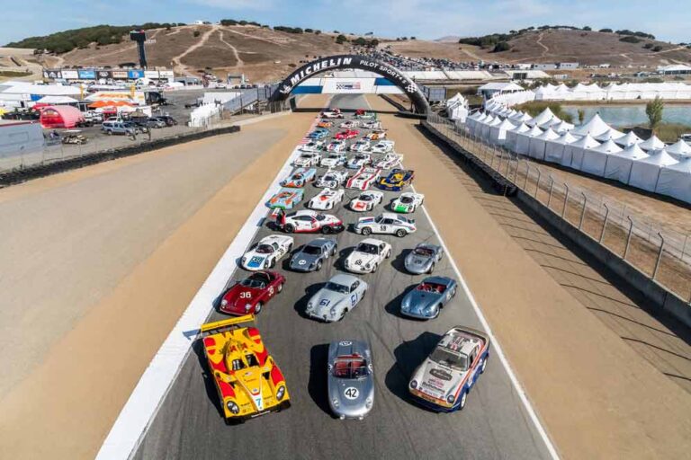 Image depicted here is the PRR Lineage on track at Laguna Seca. Credit: Porsche AG