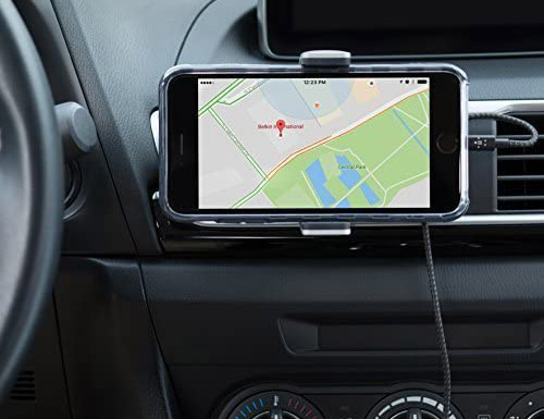 Car Phone Holder Buying Guide: Depicted here is the Belkin F7U017bt Car Vent Mount attached in a car. Credit: Amazon