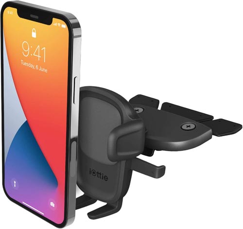 Car Phone Holder Buying Guide: Depicted here is the iOttie Easy One Touch 5 CD Slot Mount cell phone holder. Credit: Amazon