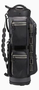 Pictured here is the Porsche Design Cart Golf Bag with the "Porsche" lettering on the right side. Credit: Porsche Design