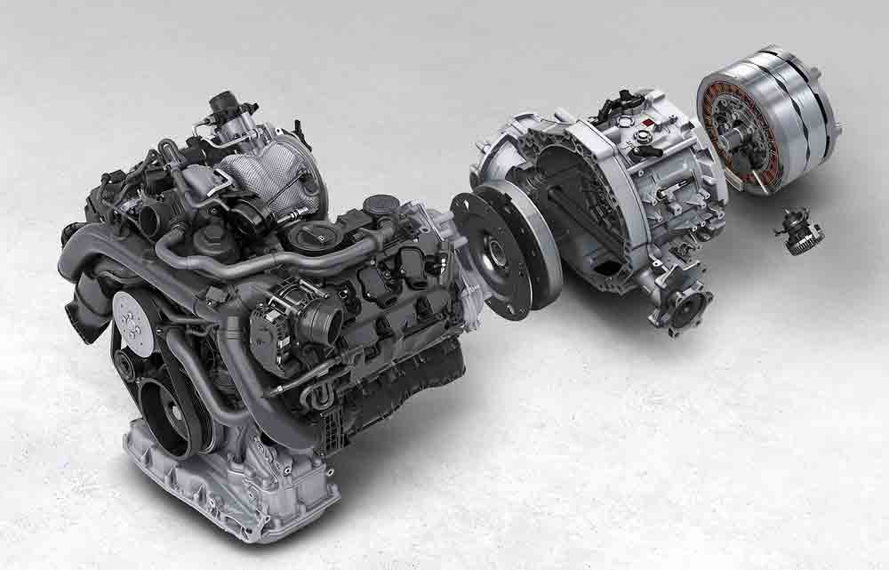 Depicted here is the Cayenne E-Hybrid powertrain. Credit: Porsche AG