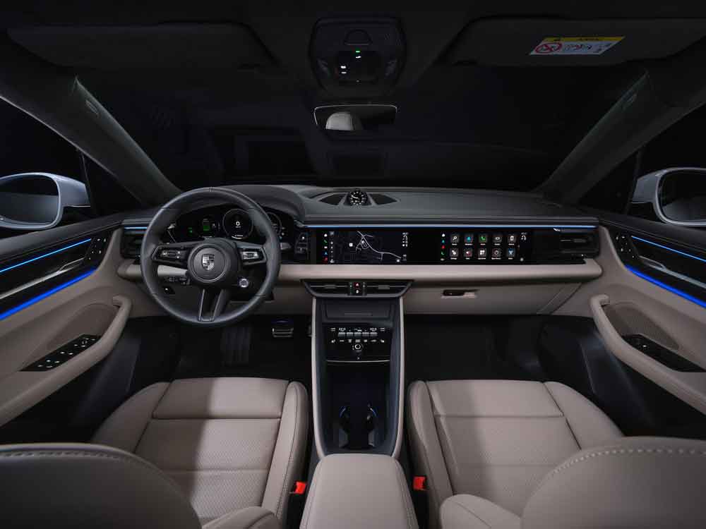 Pictured here is the Macan EV's front dash. Credit: Porsche AG
