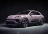 Porsche Macan EV unveiled: Whaddya think? Porsche Macan EV: Depicted here is a Porsche Macan EV in lilac, left-front, poised in studio. Credit: Porsche AG