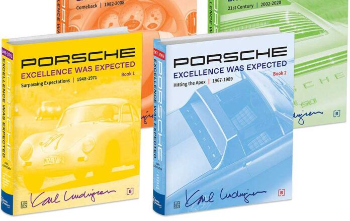 Best Porsche Biography and History Books: Pictured here are the Ludvigsen Excellence front covers-feature. Credit: Amazon