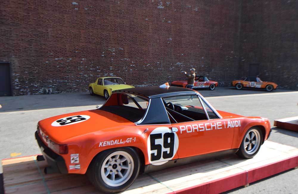 Luftgekuhlt unveils AirWater venue: Depicted here at Luft Universal City Studios is the Brumos orange 914 on a platform. Credit: StuttgartDNA