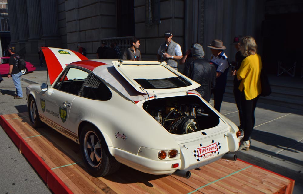 Luftgekuhlt unveils AirWater venue: Depicted here at Luft Universal City Studios is the Callas BP 911 poised on platform with its beautiful engine displayed. Credit: StuttgartDNA