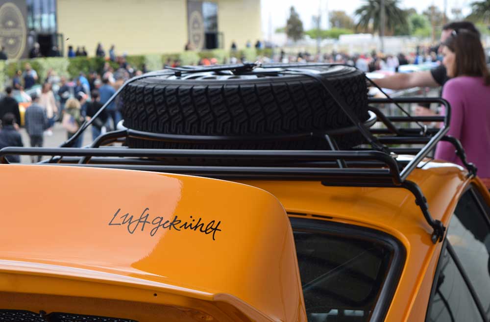 Luftgekuhlt unveils AirWater venue: Depicted here at Luft San Pedro is an orange 911 with Luft script inscribed on boot. Credit: StuttgartDNA
