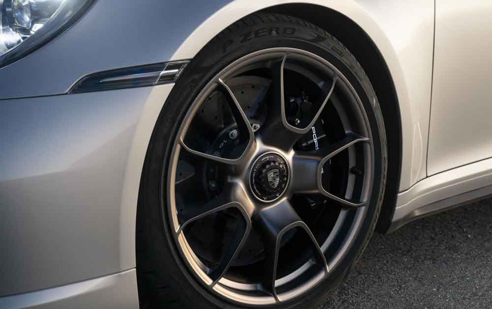 Introducing the Porsche 911 Turbo 50 Years model: Depicted here is a 911 Turbo 50 Years Sport Classic wheel. Credit: Porsche AG.
