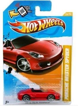 Best Boxster Hot Wheels: Pictured is the packaging of a red Boxster Hot Wheels.