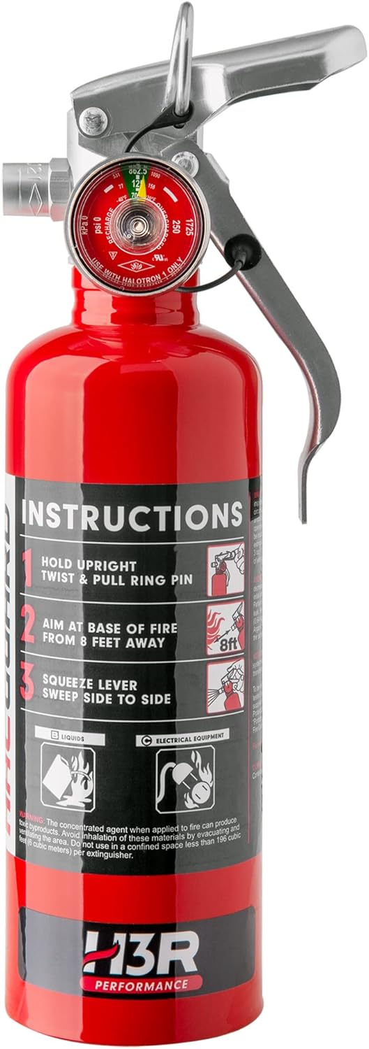 H3R Performance HalGuard Clean Agent Car Fire Extinguisher - 1.4 lb. Red (HG100R)