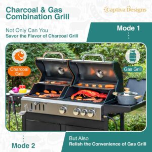 Pictured here is the versatile Captiva Designs Propane Gas Grill and Charcoal Grill Combo. Credit: Amazon