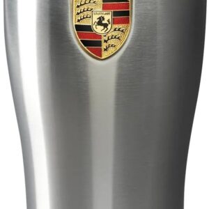 Pictured here is the Genuine Porsche Crest Double Wall Stainless-Steel Thermal Tumbler. Credit: Amazon
