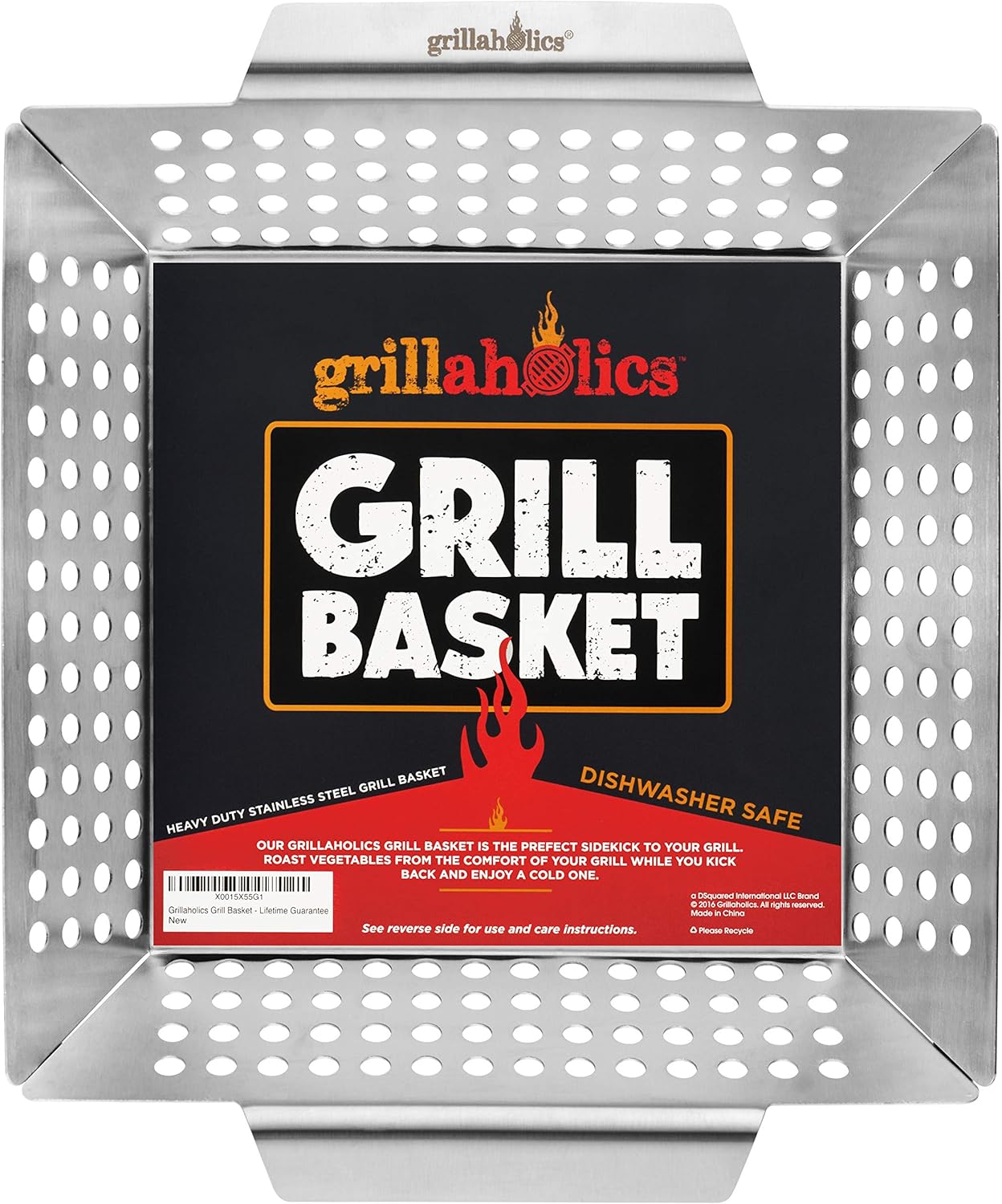 Pictured here is the awesome Grillaholics Grill Basket for Outdoor Grill of Durable Premium Stainless Steel. Credit: Amazon