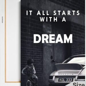Depicted here is the "It All Starts with a Dream" artwork on canvas. Credit: Amazon