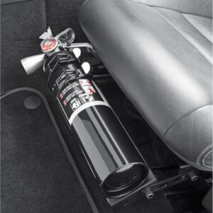 Pictured here is the larger version of the MaxOut Compact Fire Extinguisher for Vehicles with Bracket and Refillable Purple K Dry Chemical. Credit: Amazon