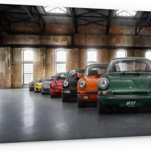Pictured here is the Porsche 911 Color Revolution 18 in x 12 in Canvas Art Print. Credit: Amazon