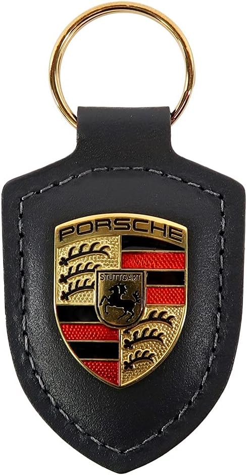 Pictured here is the Porsche Crest Key Ring, Black. Credit: Amazon