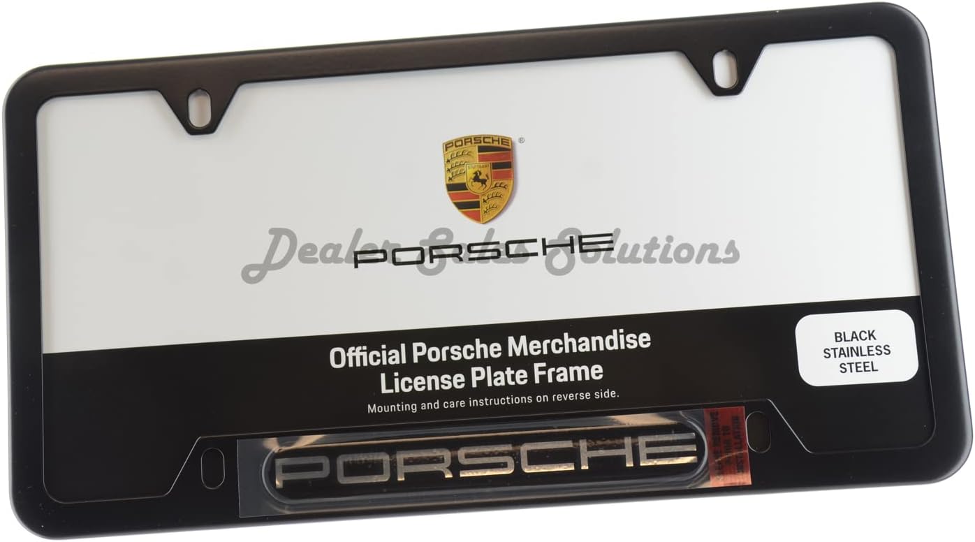 Porsche Genuine OEM Stainless Steel License Frame. Credit: Amazon