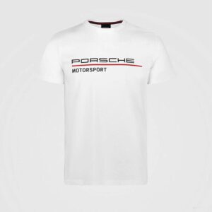 Seen here is the "Porsche Motorsport" Men's White T-Shirt. Credit: Amazon