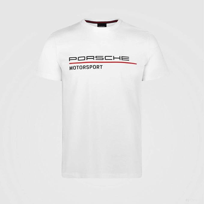Seen here is the "Porsche Motorsport" Men's White T-Shirt. Credit: Amazon