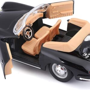 Beautifully pictured here is the 1:24 Diecast 1961 Black Porsche 356B Cabriolet by Bburago. Credit: Amazon
