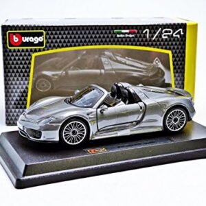 Depicted here is the 1:24 Diecast 2013 Grey Porsche 918 Spyder. Credit: Amazon