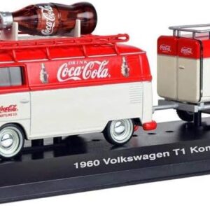 Seen here is the 1/43 Scale Diecast 1960 VW Kombi Bus with Coca-Cola Trailer . Credit: Amazon