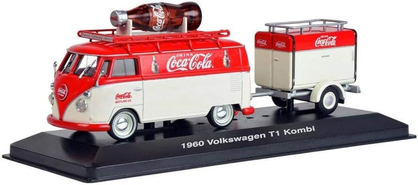 Seen here is the 1/43 Scale Diecast 1960 VW Kombi Bus with Coca-Cola Trailer . Credit: Amazon