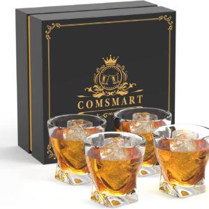 Pictured here is the Comsmart Whiskey 10-oz. Crystal Glass Set of 6 with Luxury Box. Credit: Amazon