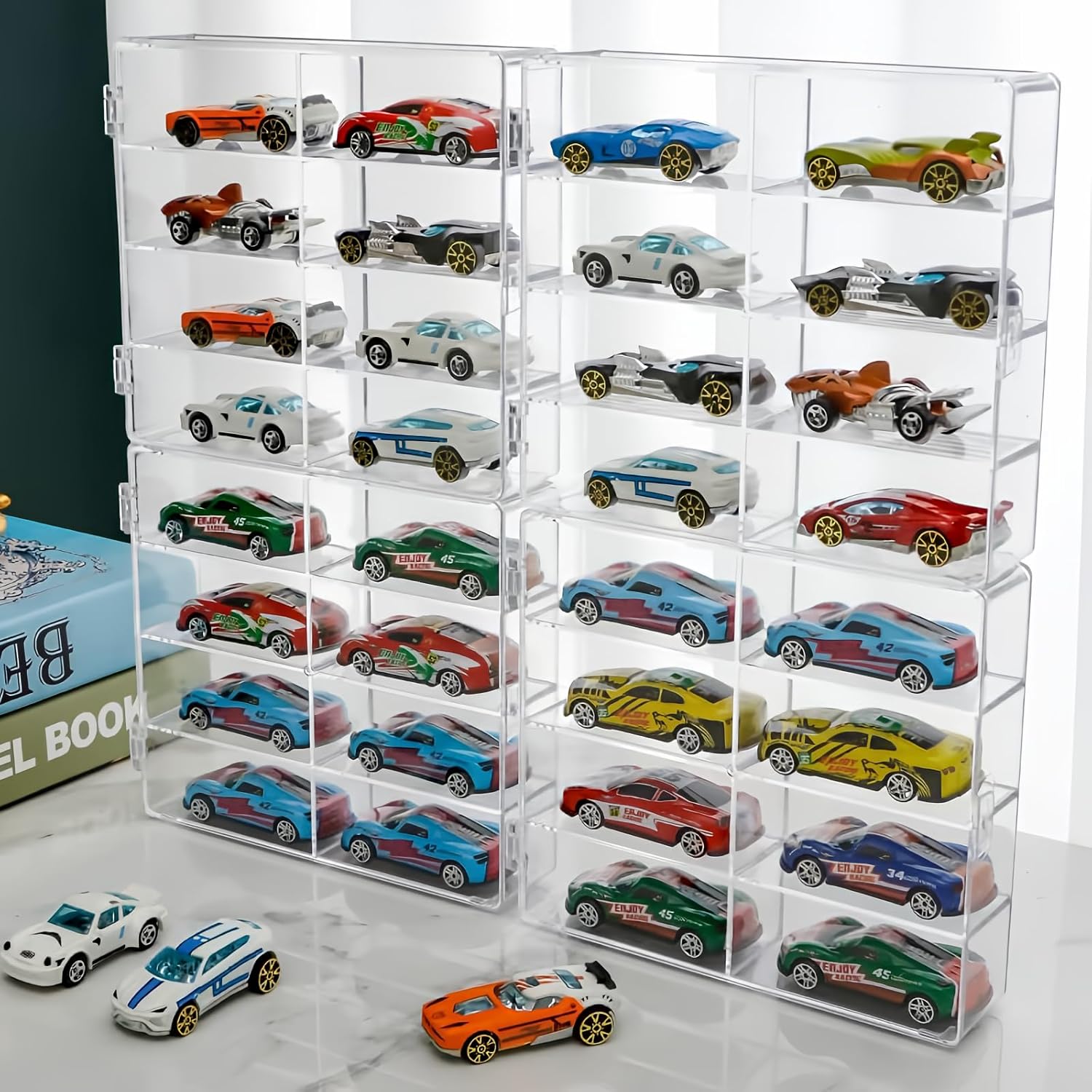 Pictured here is the Display Case for Hot Wheels and Matchbox Models for 32 Toy Cars. Credit: Amazon
