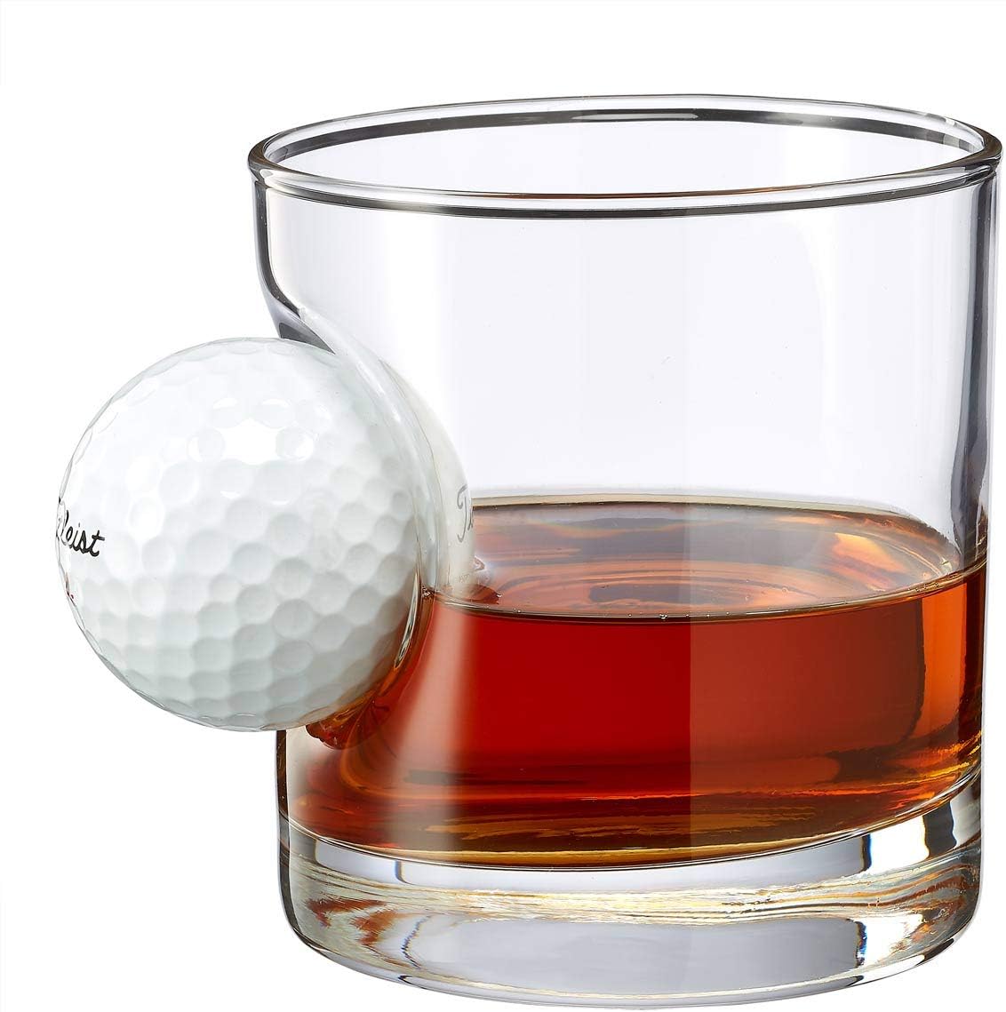 Pictured here is the Single 11 oz. Glass with Real Embedded Golf Ball. Credit: Amazon