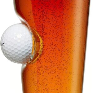 Depicted here is the Single 16 oz. Glass with Real Embedded Golf Ball. Credit: Amazon