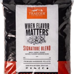 Pictured here is a bag of Traeger Grills Signature Blend Hardwood Pellets. Credit: Amazon