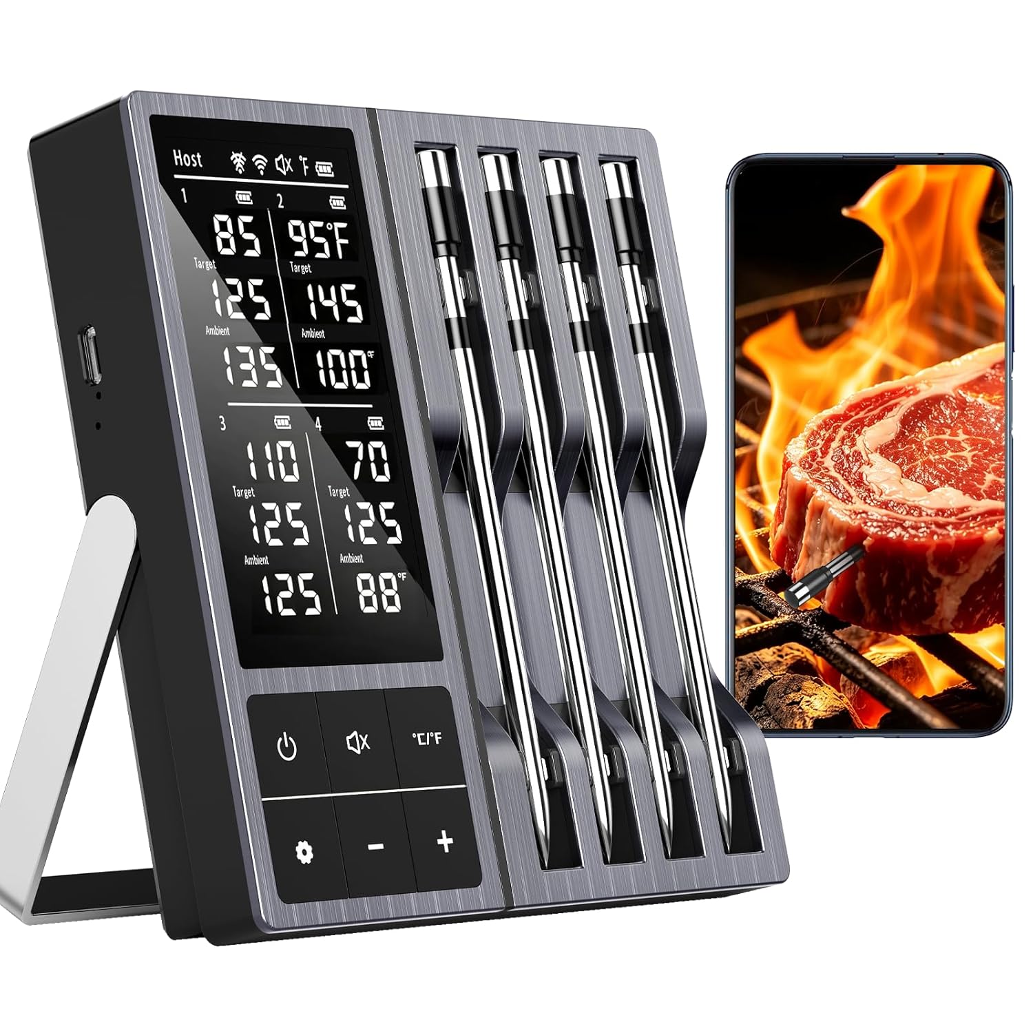 Father's Day Porsche Gift Guide 2026: Pictured here is our Wireless Meat Thermometer Digital with 4 Probes. Credit: Amazon